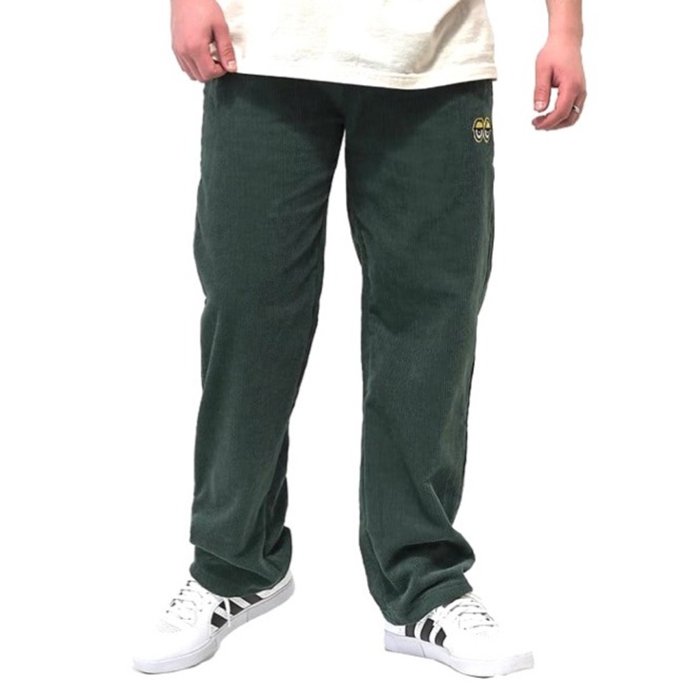 Krooked Eyes Zumiez Mens Green Corduroy Straight Baggy Skateboarding Pants Small